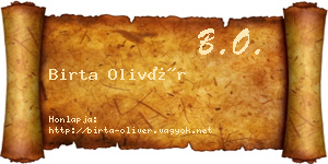 Birta Olivér névjegykártya
