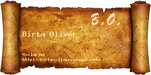 Birta Olivér névjegykártya